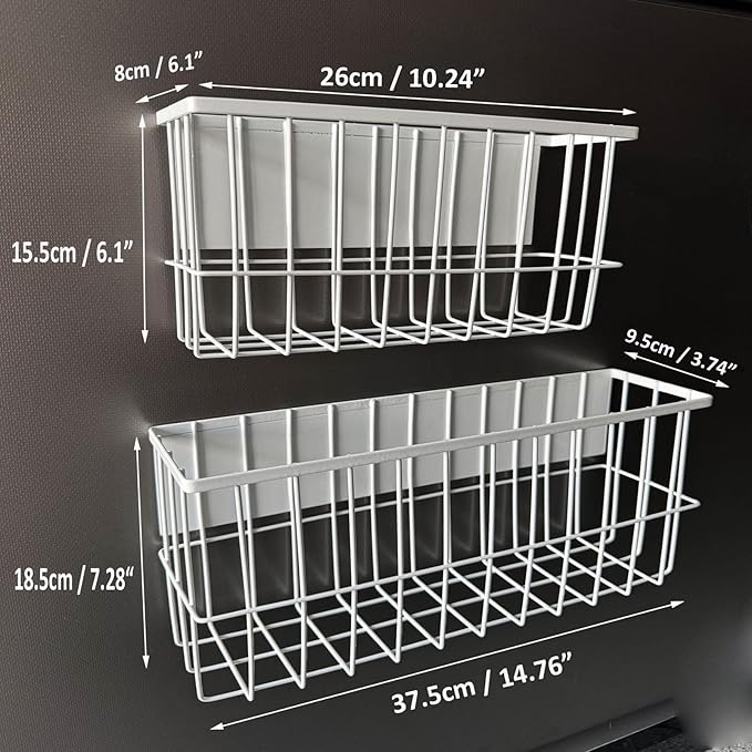 Magnetic Spice Rack for Refrigerator, Large Metal Magnetic Spice Rack for Kitchen Organization and Storage, Moveable Spice Organizer for Refrigerator and Any Other Metal Surface