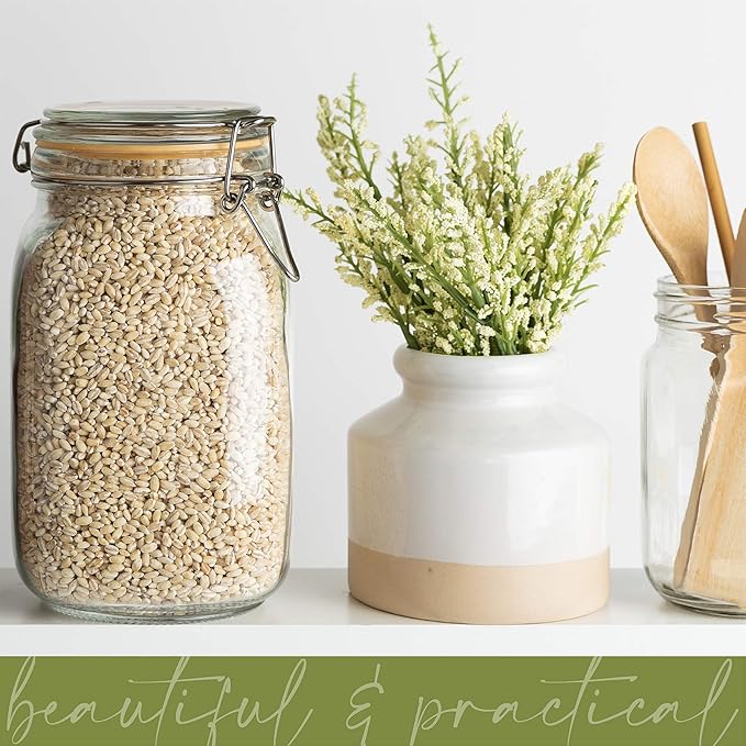 Galashield Glass Jars with Lids 50 oz Food Storage Jars with Airtight Lids Leak Proof Glass Canisters Kitchen Jars