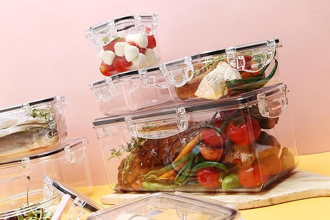 Airtight Food Storage Container With Lid (40.6 oz) - Leak-Proof Large container| BPA-Free | Meal Prep | Microwave, Freezer and Dishwasher Safe | Kitchen Fridge Organizer Boxes | Fresher Food