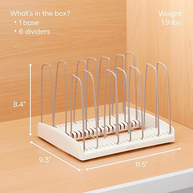 YouCopia StoreMore Cookware Rack, Adjustable Pan and Pot Organizer for Kitchen Cabinet Storage, White