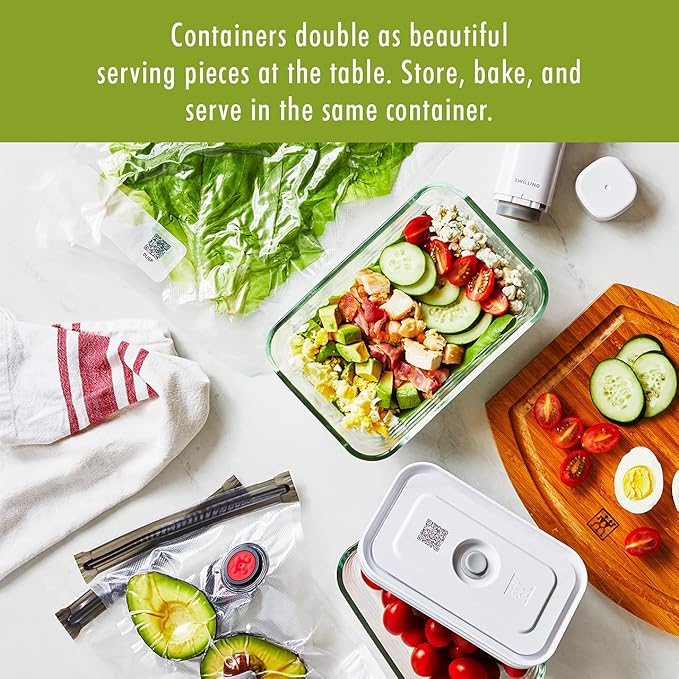 ZWILLING Fresh & Save Glass Small Airtight Food Storage Container, Meal Prep Container, Food Saver