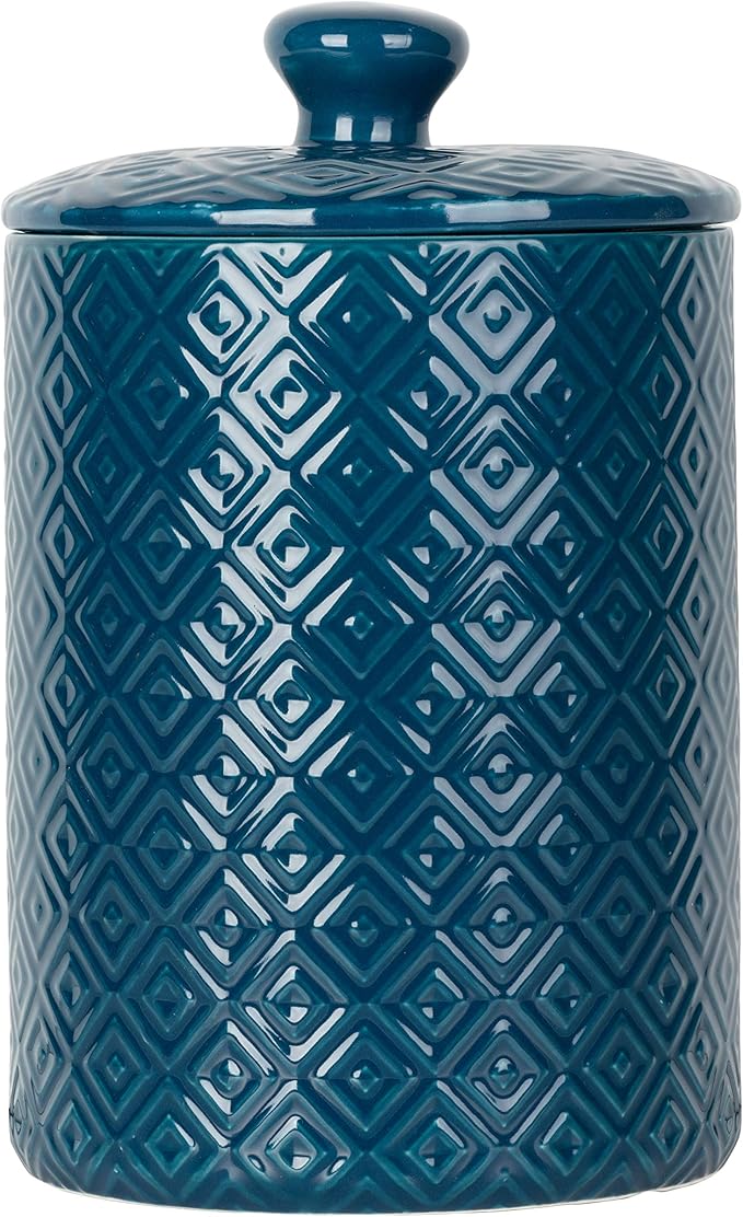 10 Strawberry Street Kitchen Canister, 3 Piece Set, Diamond Blue