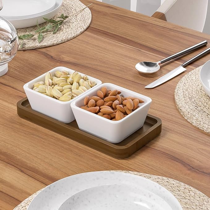 Weenson Small Bathroom Vanity Tray for Countertop Makeup Perfume Jewelry Decor Candle Keys, Bamboo Kitchen Tray for Soap Dispenser Spice, Small Toilet Tray for Sink 7.9" L x 4" W x 0.79" H Brown