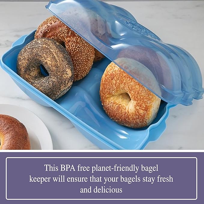 Touch Up Cup Bagel Fresh Holder Container Bread Storage Keeper Saver, Airtight and Reusable, BPA-Free, As Seen On Shark Tank Products, Pack of 2, Holds 12 Bagels