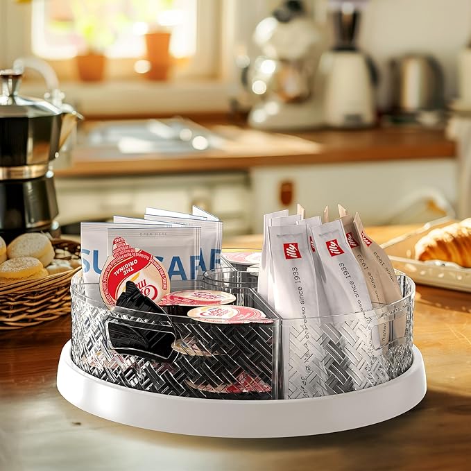 Simple Houseware 12-Inch Lazy Susan Turntable with Removable Bins and Dividers