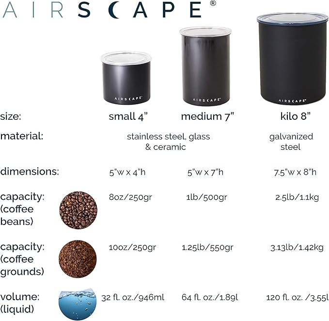 AirScape Glass Food Storage Canister - Glass Storage With Patented Airless Inner Lid & Bamboo Top Lid - Preserves Food Freshness (Small 4-Inch)