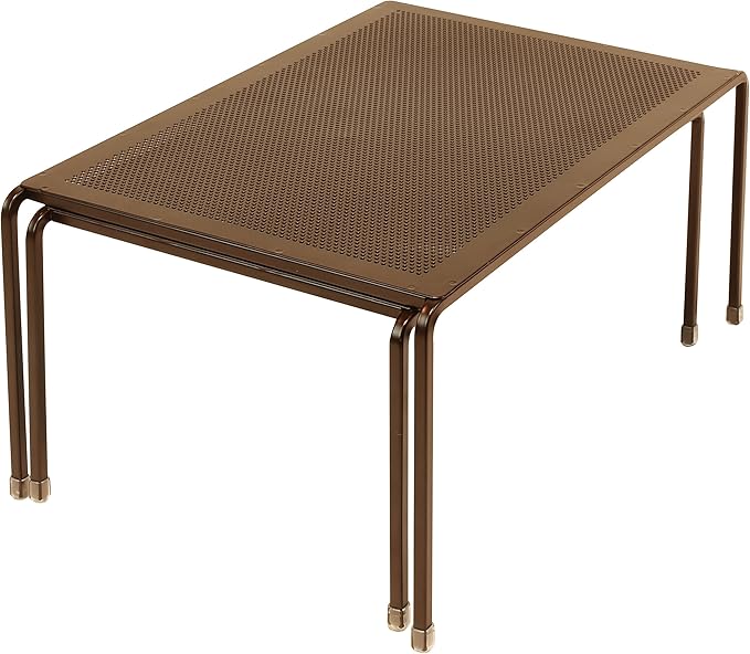 Deco Brothers Expandable Cabinet Shelf Organizer for Kitchen Cabinet and Counter, Bronze