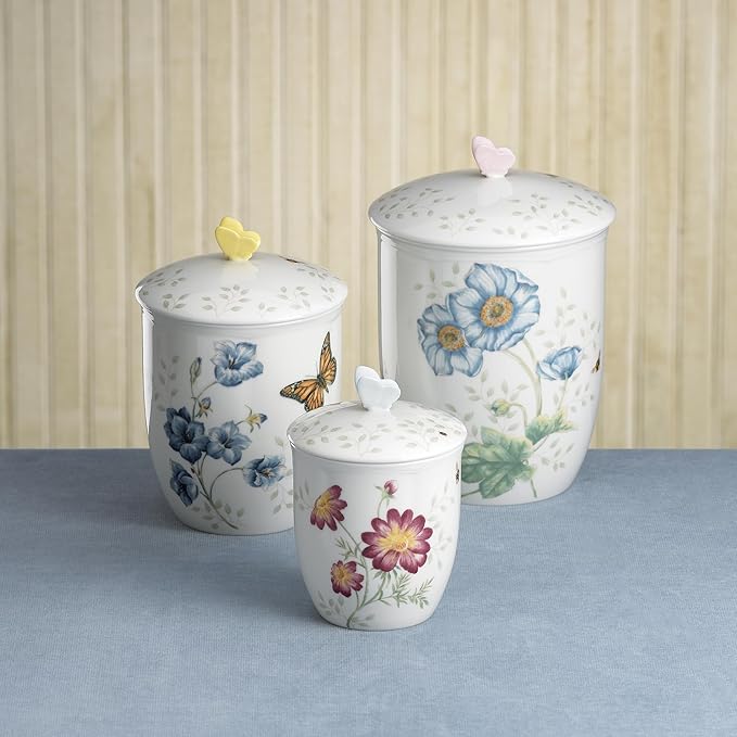 Lenox Butterfly Meadow 3-Piece Canister Set, 6.60 LB, Multi