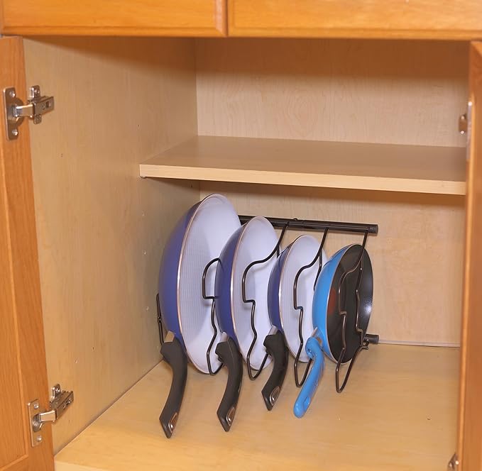 Simple Houseware Cabinet Pantry Pot and Pan Organizer Holder Rack, Bronze