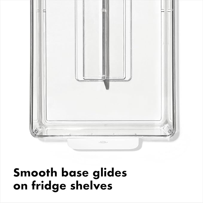 OXO Good Grips Adjustable Fridge Storage Bin - for Condiments, Juice Pouches, Snack Cups and More