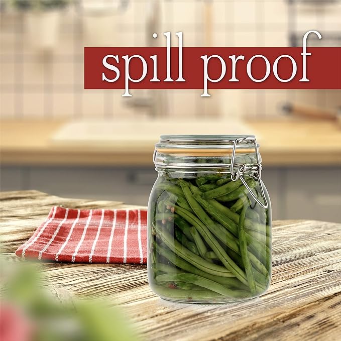 Galashield 32 oz Glass Jars with Lids Food Storage Jars with Airtight Lids Leak Proof Glass Canisters Kitchen Jars