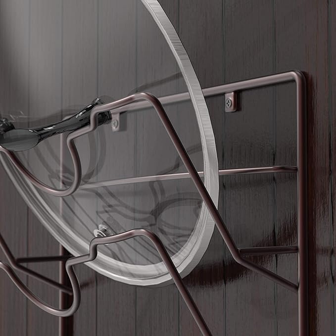 Simple Houseware Wall Door Mounted Pot Lid Rack, 9.5" Wx4.5 Dx17.2 H, Bronze Finish