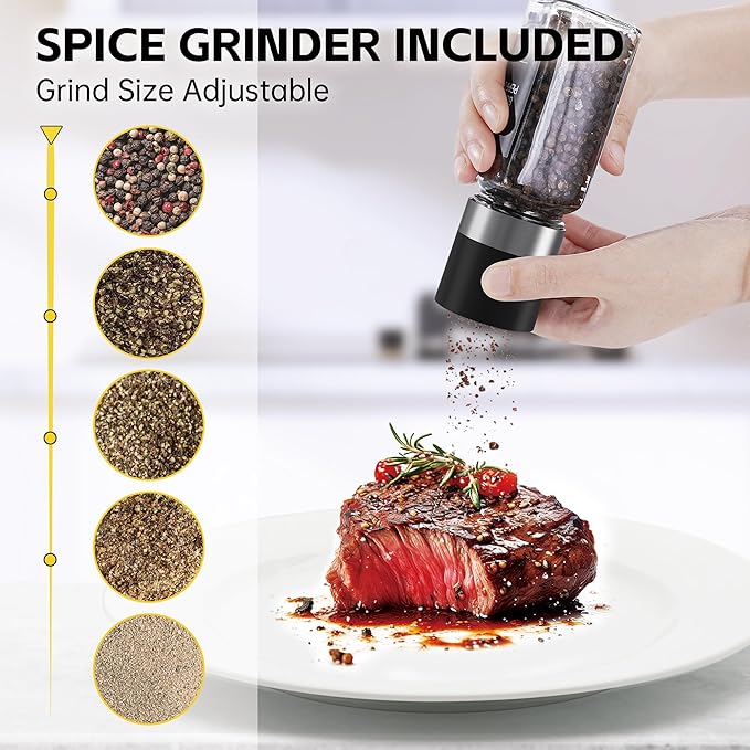Spice Jars, 24 Pcs 4oz Seasoning Jars with Label, Glass Jars with Shaker Lids, Spice Containers Bottles with Pepper Grinder & Stainless Steel Funnel for Seasoning Organizer, Cabinet, Drawer