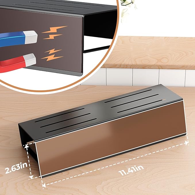 4 Pack Moveable Fridge Magnetic Spice Racks,Metal Black