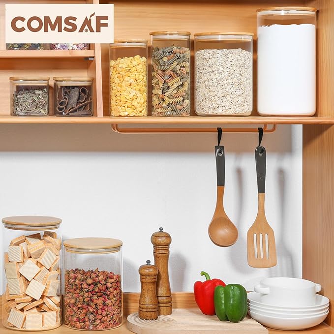 ComSaf Glass Jar with Airtight Lid (102 oz/3 liter), Large Glass Coffee Storage Container with Lid, Clear Glass Food Canister for Kithen Storage, Wide Mouth Easy Access
