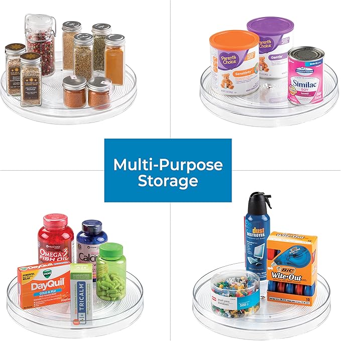 iDesign Linus Turntable Kitchen, Pantry or Countertop Organization, 11 Inches, Clear