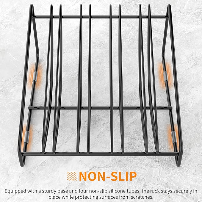 Pot Lid Organizer Rack, 5-slot Holder for Pot and Pan Lids, Space-Saving Kitchen Cabinet Organizer, Pan Lid Organizer,Pot Lid Holder,Side-Access Design