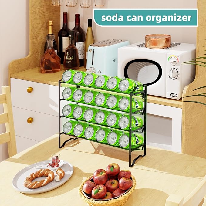 Simple Trending 2 Pack 4 Tier Spice Rack Organizer,Stackable Kitchen Counter Shelves,for Cabinet,Countertop,Pantry, Door or Wall Mount, Metal Mesh,Jars not Included, Black
