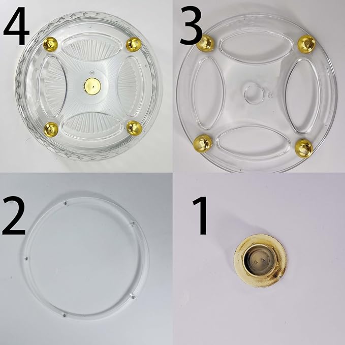 Baimuli Lazy Susan Organizer for Cabinet 2 Pack, 10.6" Clear Lazy Susan Turntable Rotating Organizer, Plastic Organization and Storage Spinning Spice Rack for Kitchen, Bathroom, Pantry, Fridge, Table