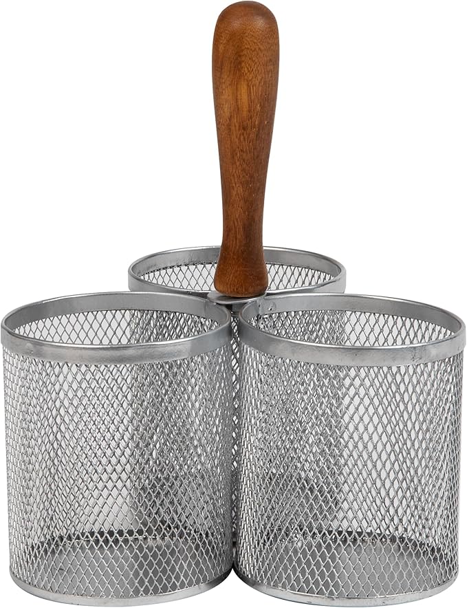 Mind Reader Utensil Holder, Silverware Organizer, Caddy, Cutlery Holder, Kitchen, Metal Mesh, 7.5" L x 7.5" W x 9.75" H, Silver