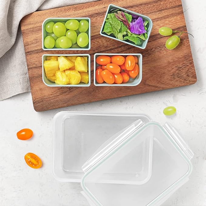 carrotez Food Storage Container with 4 Removable Compartments, Food Prep Container with Airtight Lids, Portion Control Container, Reusable, BPA Free, 6.3 Cup (1500ml)