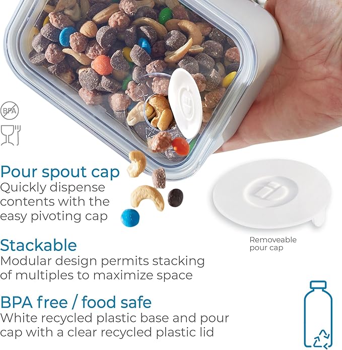 InterDesign iDesign Small Airtight Kitchen Canister with Removable Pour Cap - Set of 2 - White
