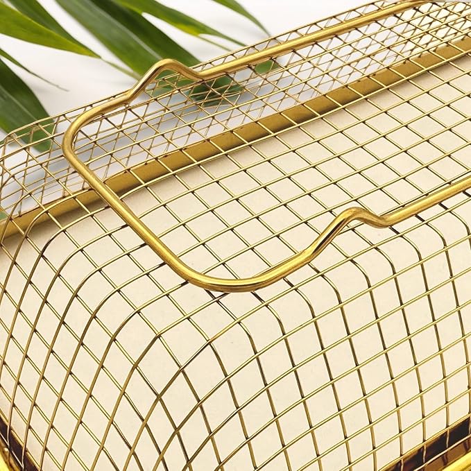 2-Pack Gold Flatware Organizer - Sturdy Mesh Design, Dishwasher-Safe & Easy-Clean Utensil Holder, Silverware Container Drawer Storage