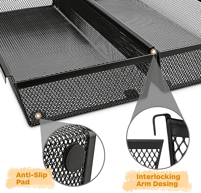 Smgmg Silverware Drawer Organizer, Silverware Organizer for Drawer, 2 Pack 14.7" X 6.1" X 2" Utensil Organizer for Kitchen Drawers, Kitchen Drawer Organizer for Large Utensils with Interlocking Arm