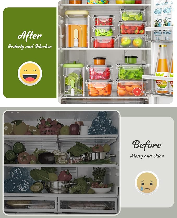 50 Piece Food Storage Containers with Lids(25 Containers & 25 Lids), BPA-Free Plastic Food Containers for Kitchen Storage and Organization, Leak Proof Meal Prep Container, Includes Labels & Pen