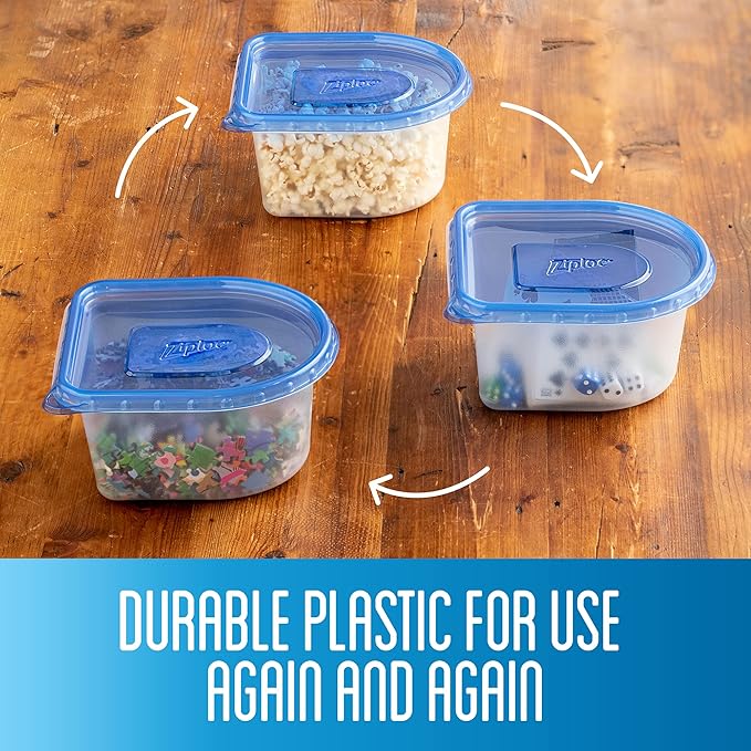 Ziploc Snap N Seal Food Storage Meal Prep Containers, Reusable for Kitchen Organization, Dishwasher Safe, 10 Piece Set, 56 Ounce, Compatible with Amazon Astro