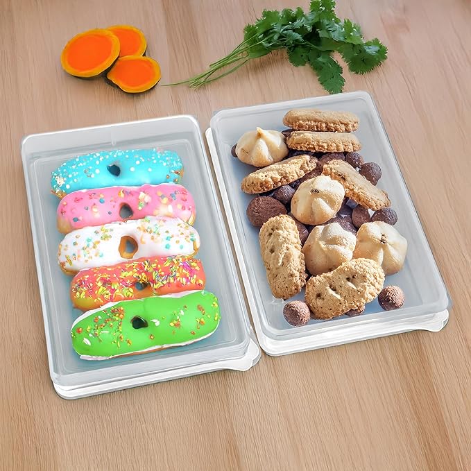 Deli Meat Containers with Lids – Set of 2 Deli Food Containers with Lids – Airtight Food Storage Containers for Cheese, Bacon, Fruits, Cookies – BPA-Free Stackable Deli Meat Container for Fridge