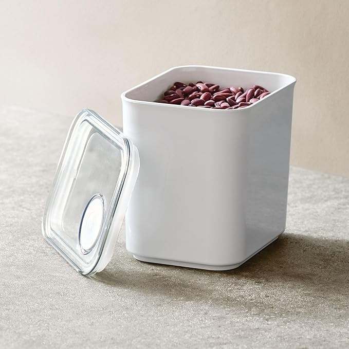 InterDesign iDesign Small Airtight Kitchen Canister with Removable Pour Cap - Set of 4 - White