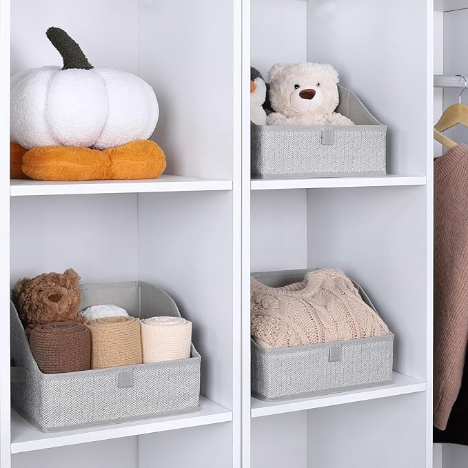 WUIKE Closet Storage Bins, Trapezoid Storage Boxes with Handles, Fabric Storage Baskets for Organizing Clothes, Sheets, Blankets, Decorative Storage Bins (Black, Extra Large)