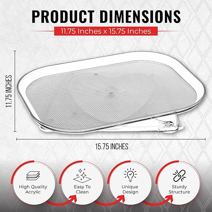 Oizeir Refrigerator Lazy Susan - Clear Rectangular Fridge Organizer - Turntable Tray Lazy Susan for Refrigerator - Cabinet & Pantry Organizer - Smooth 360° Rotating Swivel Spinning Fridge Shelf
