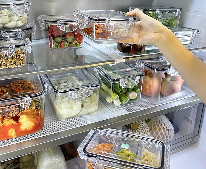 Airtight Food Storage Container With Lid (50.7 oz) - Leak-Proof | BPA-Free | Meal Prep | Microwave, Freezer and Dishwasher Safe | Kitchen Fridge Organizer Boxes | Fresher Food