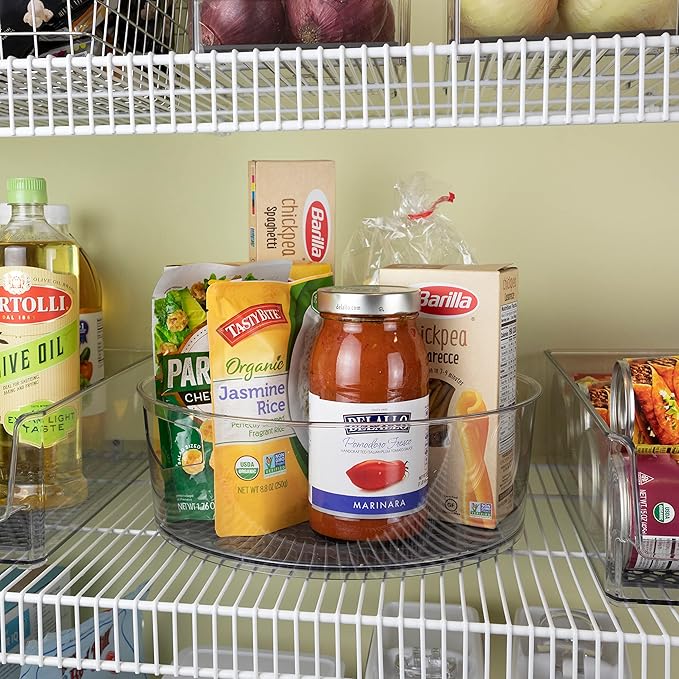 Spectrum Lazy Susan Organizer, Hexa Large (1-Pack) - Lazy Susan Turntable for Cabinet, Refrigerator, Pantry, Table, & Shelf - Rotating & Spinning Pantry Organization - Spice Rack Storage for Fridge