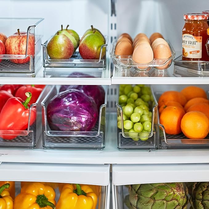Spectrum Hexa in-Fridge Organizer Small Refrigerator Bin for Storage and Organization of Fruit Vegetables Produce and More, 15 x 6.25 x 2.25