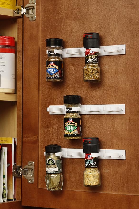 Bellemain Spice Gripper Clip Strips for Plastic Jars - Set of 3, Holds 12 Jars