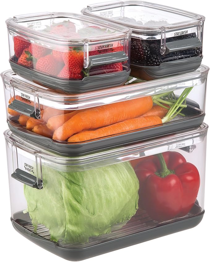 ProKeeper Produce Storage Container with Stay-Fresh Vent System – 5.7 Quarts, Airtight for Fruits & Vegetables