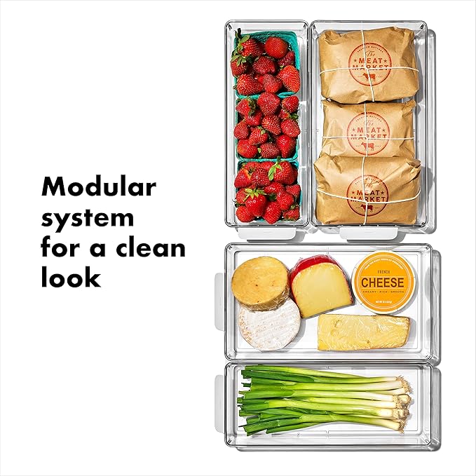 OXO Good Grips 4-Piece Fridge Storage Bin Starter Set