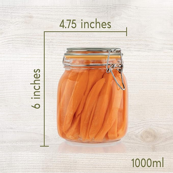 Galashield 32 oz Glass Jars with Lids Food Storage Jars with Airtight Lids Leak Proof Glass Canisters Kitchen Jars