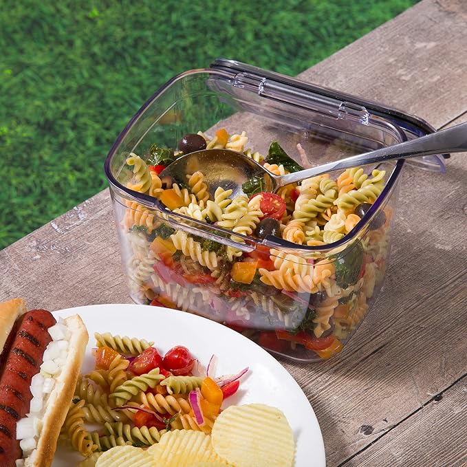 Progressive Prokeeper + Deli Storage Set: Air-Tight Silicone Sealed Containers w Grooved Bottom, Dry Erase Lid, BPA-Free, Stackable, Keeps Meats & Cheeses Fresh Longer, PKS-706C Tall Deli 1.65L