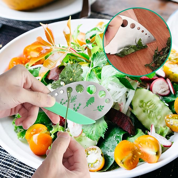 Herb Keeper Set: 2 Pack Herb Saver+1 Pack Herb Scissors+2 Pack Herb Stripper, Refrigerator Organizer, Herb Container for Cilantro, Mint & Asparagus, Keeps Fresh Herbs for 3 Times Longer Green&Orange