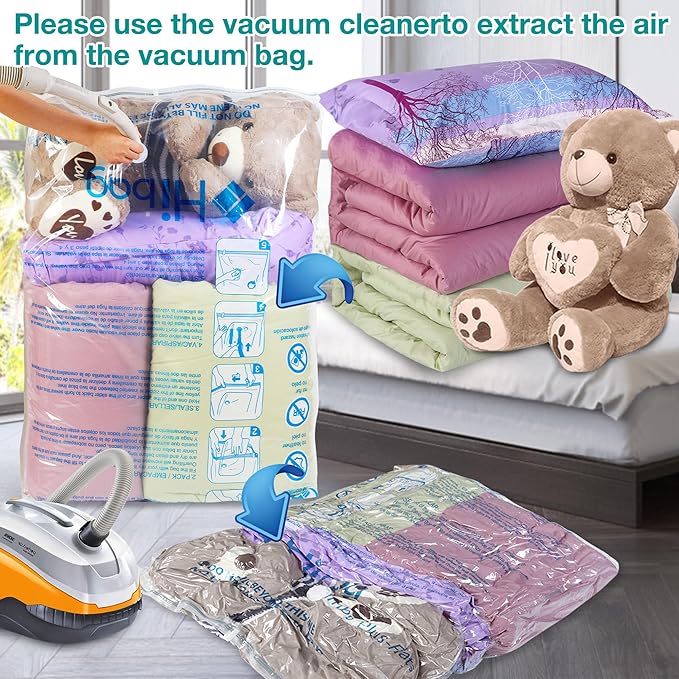 XXL Jumbo Size 47''X35'' Vacuum Storage Space Saver Bags Extra Large for Blanket, Bedding, Comforters (4 Pack)