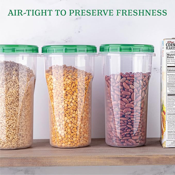 PLASTICPRO 48 Ounce Twist Top Deli Containers Clear bottom With Green Top Twist on Lids Reusable, Stackable, Food Storage Freezer Container Pack of 4