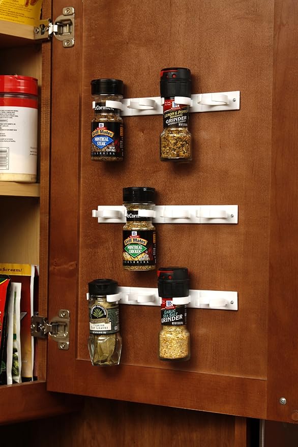 Bellemain Spice Gripper Clip Strips for Plastic Jars - Set of 3, Holds 12 Jars