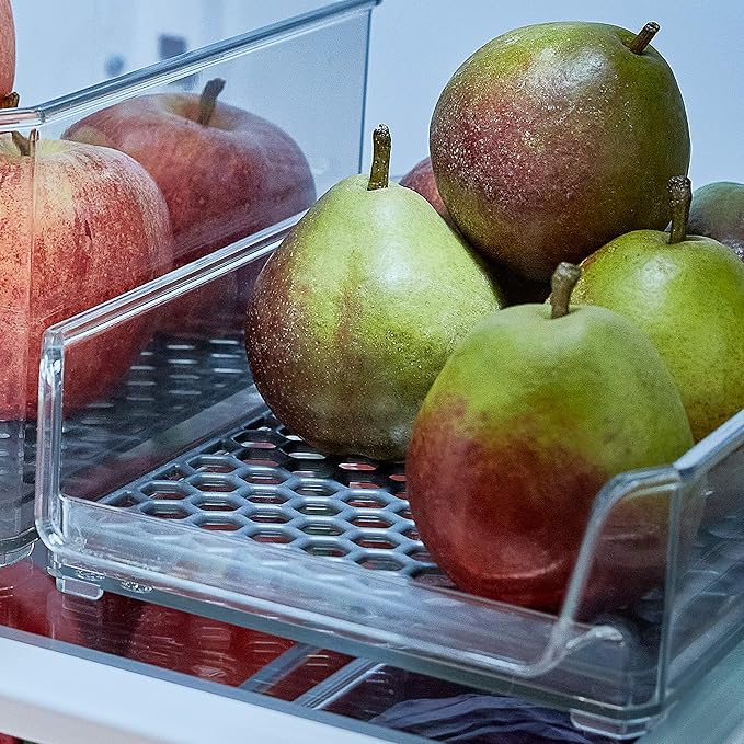 Spectrum Hexa in-Fridge Organizer Small Refrigerator Bin for Storage and Organization of Fruit Vegetables Produce and More, 8.5 x 6 x 2.25