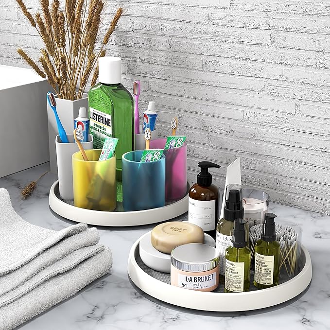 Simple Houseware 12-Inch Lazy Susan Spice Organizer Rotating Rack Tray, 5-Pack