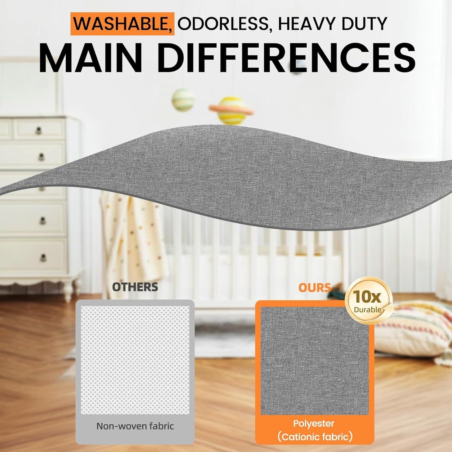 Criusia 3 Pack Sock Underwear Organizer Dividers, 64 Cell Drawer Fabric Foldable Cabinet Closet Storage Boxes for Storing Socks, Underwear, Ties (16+24+24 Cell, Gray)