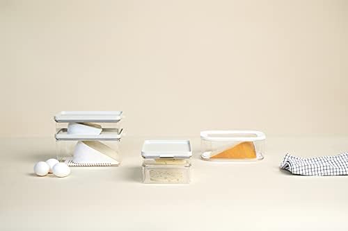Mepal Omnia Food Storage Box with Lid Set of 3 | 17oz/500ml | Ideal for Cold Cuts, Cheese, and More | Stackable design | Nordic White | BPA-Free | Made in Holland